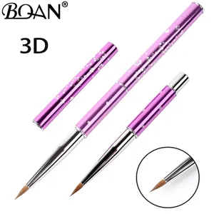 <span class=keywords><strong>BQAN</strong></span> 1PCS Pincel de Uñas 3D Morado, Pincel de Arte para Uñas Acrílicas, Pincel de Kolinsky Sable Puro, Pincel de Dibujo 3D - Product Image 2