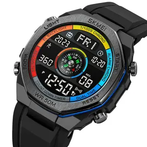 多功能新款2209 Skmei指南针手表数字手表说明书手动Relojes男士休闲运动手表