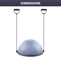 Équipement d'exercice pour la stabilité et la force, en matériau PP anti-éclatement, semi-ballon d'équilibre, ballon de yoga, Pilates, pour les jambes