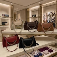 Sacs à main de luxe en PU pour femmes, couleur unie tendance, bandoulière simple avec fermeture auto-agrippante