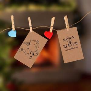 <span class=keywords><strong>France</strong></span> Carte en papier kraft vierge Vintage marron 9X5 cm Carte Flashcard, Carte de voeux Carte postale Enveloppe Jam - Product Image 5