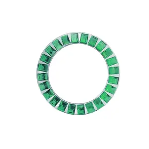 钻石边缘绿色串珠宝石玻璃镜充电板