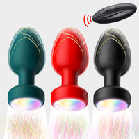 Télécommande sans fil 10 fréquences, plug anal vibrant, lumière LED colorée, silicone étanche, masseur de prostate, jouet sexuel pour adultes