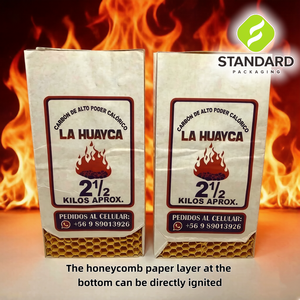 Bolsas <span class=keywords><strong>de</strong></span> Papel Kraft para Carbón Vegetal, Reciclables, Resistentes a la Humedad, con Sellado Térmico, 1kg 2kg 3kg, con Fondo Ignífugo, Suministro <span class=keywords><strong>de</strong></span> Fábrica OEM/ODM - Product Image 1