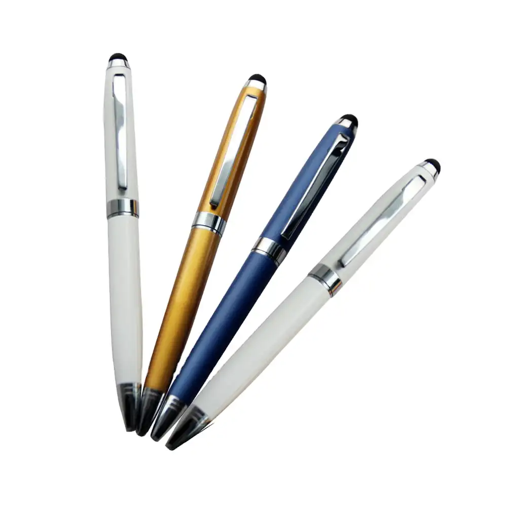 Iklan baru murah promosi logam stylus pen bola pena dengan pena sentuh stylus