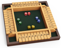 Shut The Box Game, jeu de société en bois à 4 joueurs, jeu de dés, jeu d'apprentissage classique des mathématiques pour les enfants-12 "x 12"