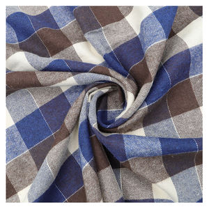 Tissu à carreaux tissé en flanelle CVC, fils teints brossés, <span class=keywords><strong>lot</strong></span> de stock 100% coton, tissu à carreaux teints pour chemises et pyjamas - Product Image 5