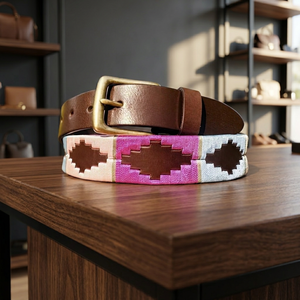 Handmade <b>Cow</b> Hide Vintage Style Floral Pattern Steel Buckle Lightweight Durable Eco-Friendly Casual Belt Men 3.8 CM Width 140 CM - Product Image 1