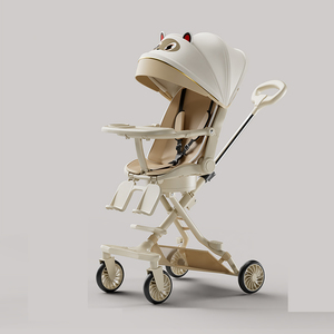 Luxueux 4-en-1 poussette pour bébé pliable systèmes de voyage multifonctions avec ceinture de sécurité pour l'âge de 3 ans - Product Image 3