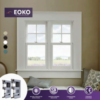 Fenêtre à guillotine simple en aluminium insonorisée EOKO Hurricane Impact NFRC, taille personnalisée, à rupture de pont thermique pour maison moderne