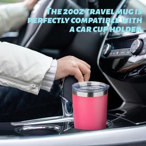 Stainless Steel 20oz Insulated Tumbler Leakproof Reusable Coffee Mug Hot Car <b>Cups</b> Water Bottle - Product Image 2