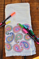 Holiday Plum Serviettes de cuisine Essuie-mains et coffret cadeau Artisanat textile et tissu avec marqueurs pour tissu