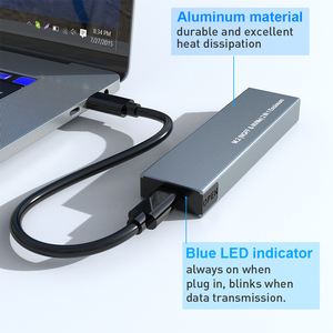 Adaptateur de boîtier SSD M.<span class=keywords><strong>2</strong></span> <span class=keywords><strong>NVME</strong></span> et SATA sans outil, double protocole USB 3.1 Gen <span class=keywords><strong>2</strong></span> 10 Gbps <span class=keywords><strong>NVME</strong></span> PCIe 6 Gbps SATA NGFF M-Key (clé B+M) - Product Image 2