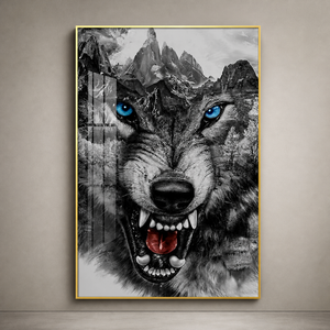 Décoration d'intérieur haut de gamme, art animalier, peinture sur porcelaine cristalline, <span class=keywords><strong>loup</strong></span>, décorations de bureau de luxe, art mural encadré, Etenwolf, <span class=keywords><strong>loup</strong></span> <span class=keywords><strong>blanc</strong></span> de 12 pouces - Product Image 4