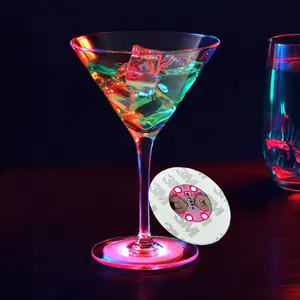 Decoração Do Partido Levou Garrafa Luz Coaster Bebida Impermeável Light Up Cocktail Champagnes Sticker Vodka Luz Led Coaster