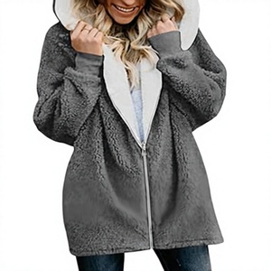 Sweat à capuche en polaire sherpa pour femme, pull chaud en peluche, sweat-shirt d'hiver doux et moelleux pour femme - Product Image 1