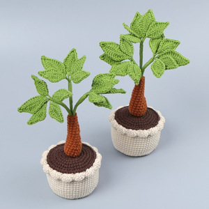 Handmade thân thiện với môi Crochet chậu cây dừa hoa độc đáo dệt kim trang trí nội thất cho tân gia đám cưới Ngày Valentine - Product Image 3