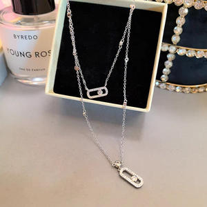 Collar de Cadena de Doble Capa Minimalista de Moda para Mujer, Microincrustaciones de Circonita, Collar Delicado y Sexy para Damas - Product Image 2