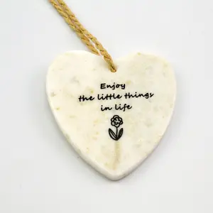 Hot Sale Natural marble Natural Ornamet White Marble Heart Plaque With single Printing