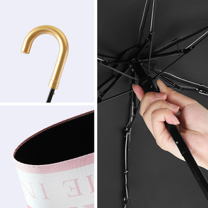 Sunny And Rainy <b>Umbrella</b> Three Folding 8 Ribs Alloy Handle Nylon Manual Open Cute Design For Travel - Product Image 4