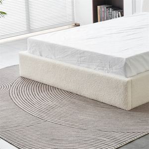 Muebles de dormitorio para niños cabecero redondo marfil Boucle tela tapizada elevador de gas hidráulico tamaño queen cama de almacenamiento Doble - Product Image 5