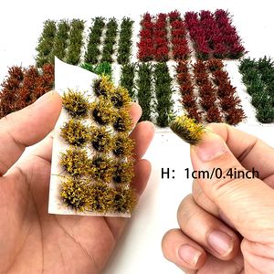 Miniatur rumput Cluster Model bunga daun runcing kereta adegan vegetasi plastik 1cm DIY Model bunga liar - Product Image 2
