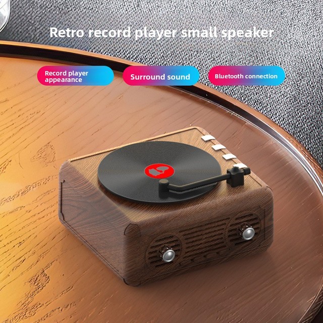 New Retro Record Player for Speaker Mini Vinyl Record Convenient Card Small Stereo Birthday Gift Wholesale China