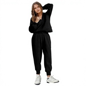 Conjunto Deportivo de 2 Piezas para Mujer, Primavera, 100% Algodón, Elástico en 4 Direcciones, Transpirable, Ligero, Diseño 2 en 1, Corte Holgado y Largo - Product Image 1