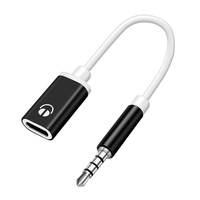 Câble adaptateur audio USB-C femelle vers jack 3,5 mm mâle, convertisseur de prise casque analogique avec contrôle du volume et du microphone pour téléphone et ordinateur portable