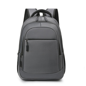 Laptop <b>Backpack</b> 16-Inch Large Capacity Business Travel Unisex Gray Solid Color <b>With</b> Laptop <b>Compartment</b> - Product Image 1