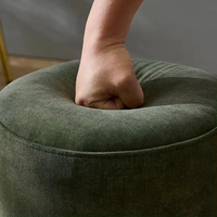 Chaise de tabouret de salon minimaliste moderne tabouret de bar en tissu de velours vert tabouret ottoman de luxe