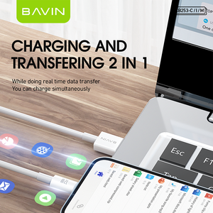 Bavin cb253 2m 2.4A nhanh sạc chuyển 2 trong 1 điện thoại Type-C Micro Cáp dây dữ liệu USB cáp - Product Image 5