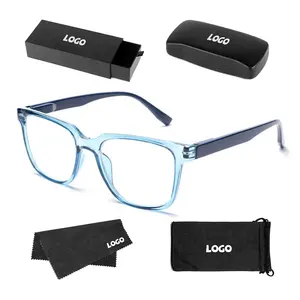 Kacamata baca bingkai persegi untuk pria dan wanita, kacamata baca modis plastik murah grosir