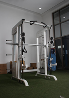 Rack multifonctionnel commercial pour salle de sport, rack de musculation, rack à squats avec machine Smith, crossover de câbles, barre de traction, équipement de fitness