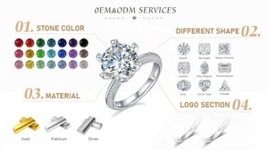 خاتم زفاف وخطوبة مخصص من ماسة المويسانيت على شكل قلب من الذهب الخالص عيار 9 أو 10 أو 14 أو 18 قيراط من ماي يي - Product Image 5