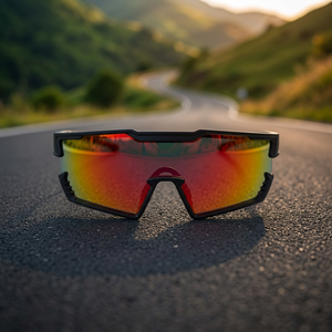 Durable PC Full Rim Frame Red Sports Sunglasses with % UV Protection Non-Polarized Premium <b>Eyewear</b> - Product Image 3