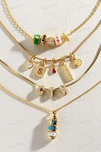 Joyería Personalizada, Dijes Coloridos Chapados en Oro, <span class=keywords><strong>Cuentas</strong></span> <span class=keywords><strong>de</strong></span> Esmalte con Forma <span class=keywords><strong>de</strong></span> Letra, Corazón y Ojo <span class=keywords><strong>para</strong></span> Hacer <span class=keywords><strong>Pulseras</strong></span> y Collares <span class=keywords><strong>para</strong></span> Mujer - Product Image 4