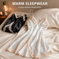 Pyjama en satin doux, respirant, thermique, luxueux, tissé, robe de nuit unie, ensemble pyjama 1 pièce pour femmes
