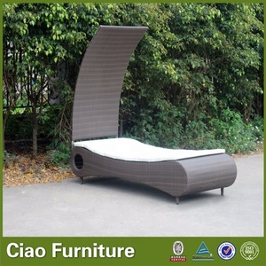 Nueva <span class=keywords><strong>Tumbona</strong></span> de Patio con Visera Ajustable, Estructura de Aluminio, Cama de Jardín, <span class=keywords><strong>Tumbona</strong></span> de Ratán <span class=keywords><strong>para</strong></span> Piscina y Exteriores - Product Image 4