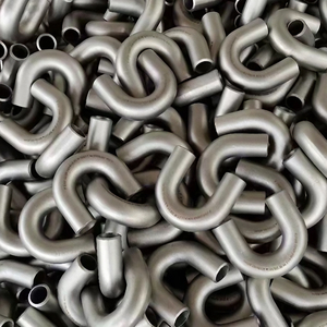 Nhà Máy Giá 321 2205 Duplex SS Uốn Cong <span class=keywords><strong>Smls</strong></span> 1/4 "Cát Cán 60 45 90 180 Độ Ngắn Dài Bán Kính 316 316L Thép Không Gỉ Uốn Cong - Product Image 3