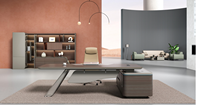 Meubles de bureau, table de direction moderne en forme de L, bureau de PDG, bureau de gestionnaire, bureau de direction avec armoire, design de luxe en gros