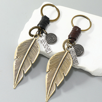 Nouveau Vintage métal feuille pendentif porte-clés unisexe à la mode alliage bijoux mignon nouveauté cadeaux pour hommes femmes enfants
