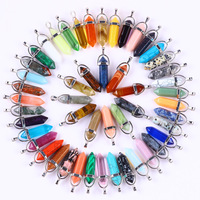 P438 pour Bestseller Pendentif Colonne Hexagonale en Pierre Naturelle Brute 832mm Agate Améthyste Pierre de Cristal en Forme de Balle Fer Guangdong