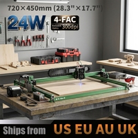 Machine de gravure et de découpe laser CNC NEJE Max4 V2 24W, système optique 4-FAC, 720 x 450 mm pour bois, acrylique, métal