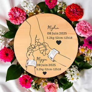 Baby Hospital Band Wooden Keepsake Personalized Newborn Name Sign Birth Announcement Gift Custom Baby Memory Factory Price - Product Image 5