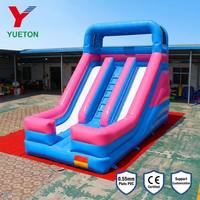 Toboggan Gonflable Professionnel de 7,5 m - Toboggan Aquatique Double Voie en PVC Plato de 0,55 mm Durable avec Escalade Sûre pour Parc à Thème