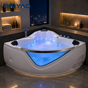 Hot Design Corner Yacusi Baignoire intérieure 2 personas Baignoire avec pompe en verre Jacuzzier et bains vérifiés - Product Image 3