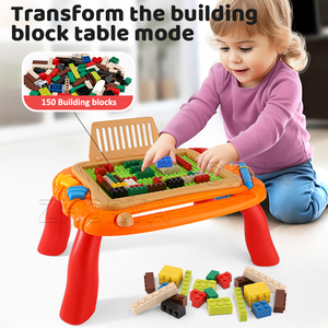 Zhorya 2 In 1 Educatieve Diy Leren Tafel Speelgoed Bouwstenen Tekenborden Speelgoed Voor Kinderen - Product Image 2