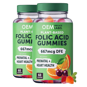 Gummies de vitamines prénatales OEM, acide folique, 667 µg DFE, soutien hormonal et acide folique - Product Image 1