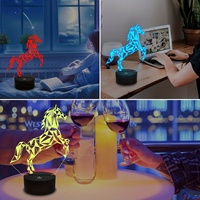 Lampe de nuit illusion 3D 16 couleurs personnalisée bon marché décoration LED veilleuse acrylique filles chambre décor coloré LED veilleuse